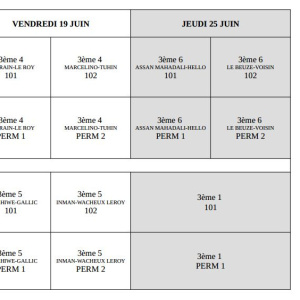 Planning ASSR et retour des manuels
